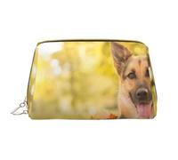 Borsa da toeletta, borsa per il trucco, da toeletta da viaggio portatile con cerniera,Cane da pastore tedesco Maple