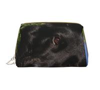 Borsa da toeletta, borsa per il trucco, da toeletta da viaggio portatile con cerniera,Cane da pastore tedesco nero