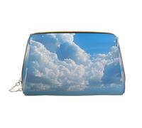 Borsa da toeletta, borsa per il trucco, da toeletta da viaggio portatile con cerniera,Cielo azzurro e spiaggia