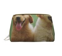 Borsa da toeletta, borsa per il trucco, da toeletta da viaggio portatile con cerniera,Cuccioli di Labrador Retriever giallo