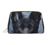 Borsa da toeletta, borsa per il trucco, da toeletta da viaggio portatile con cerniera,Cucciolo di pastore tedesco nero Pastore tedesco