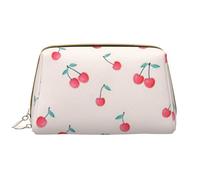 Borsa da toeletta, borsa per il trucco, da toeletta da viaggio portatile con cerniera,Deliziosa ciliegia rossa dolce stampata