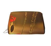 Borsa da toeletta, borsa per il trucco, da toeletta da viaggio portatile con cerniera,Fiore di papavero