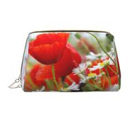 Borsa da toeletta, borsa per il trucco, da toeletta da viaggio portatile con cerniera,Fiori di prato e margherite