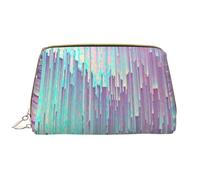 Borsa da toeletta, borsa per il trucco, da toeletta da viaggio portatile con cerniera,Glitch iridescenti