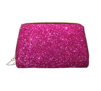 Borsa da toeletta, borsa per il trucco, da toeletta da viaggio portatile con cerniera,Glitter rosa scintillante