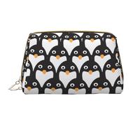 Borsa da toeletta, borsa per il trucco, da toeletta da viaggio portatile con cerniera,Gruppo dei pinguini