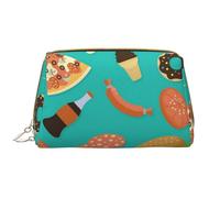 Borsa da toeletta, borsa per il trucco, da toeletta da viaggio portatile con cerniera,Hamburger ciambella Coca-Cola