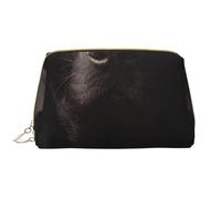 Borsa da toeletta, borsa per il trucco, da toeletta da viaggio portatile con cerniera,Labrador nero adottato curioso
