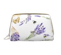 Borsa da toeletta, borsa per il trucco, da toeletta da viaggio portatile con cerniera,Lavanda Rustico e Carino Stile Provenzale