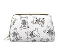Borsa da toeletta, borsa per il trucco, da toeletta da viaggio portatile con cerniera,Modello carino bulldog francese
