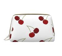 Borsa da toeletta, borsa per il trucco, da toeletta da viaggio portatile con cerniera,Modello carino di ciliegia