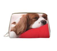 Borsa da toeletta, borsa per il trucco, da toeletta da viaggio portatile con cerniera,Modello Cavalier King Charles Spaniel