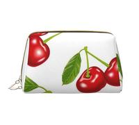 Borsa da toeletta, borsa per il trucco, da toeletta da viaggio portatile con cerniera,Modello di ciliegia