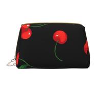 Borsa da toeletta, borsa per il trucco, da toeletta da viaggio portatile con cerniera,Modello di frutta ciliegia