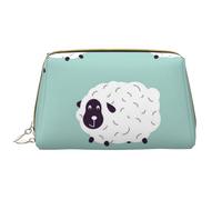 Borsa da toeletta, borsa per il trucco, da toeletta da viaggio portatile con cerniera,Modello di pecora animale carino