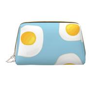 Borsa da toeletta, borsa per il trucco, da toeletta da viaggio portatile con cerniera,Modello senza cuciture di uova fritte