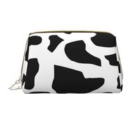 Borsa da toeletta, borsa per il trucco, da toeletta da viaggio portatile con cerniera,Mucca (carattere piccolo)