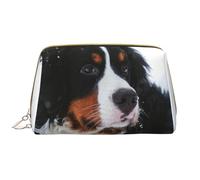 Borsa da toeletta, borsa per il trucco, da toeletta da viaggio portatile con cerniera,Nevicata del cane da montagna bernese