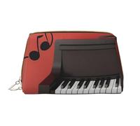 Borsa da toeletta, borsa per il trucco, da toeletta da viaggio portatile con cerniera,Nota musicale stampata per pianoforte