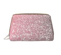 Borsa da toeletta, borsa per il trucco, da toeletta da viaggio portatile con cerniera,Oro rosa rosa scintillante lusso glitter alla moda
