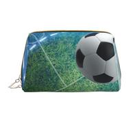 Borsa da toeletta, borsa per il trucco, da toeletta da viaggio portatile con cerniera,Pallone da calcio stampato