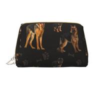 Borsa da toeletta, borsa per il trucco, da toeletta da viaggio portatile con cerniera,Pastore tedesco