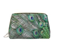 Borsa da toeletta, borsa per il trucco, da toeletta da viaggio portatile con cerniera,Pavone che mostra le piume e le ali aperte
