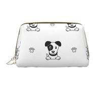 Borsa da toeletta, borsa per il trucco, da toeletta da viaggio portatile con cerniera,Personaggio dei cartoni animati Jack Russell Terrier Animale
