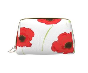 Borsa da toeletta, borsa per il trucco, da toeletta da viaggio portatile con cerniera,Petali rossi