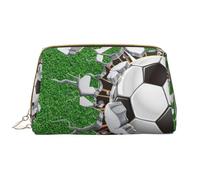 Borsa da toeletta, borsa per il trucco, da toeletta da viaggio portatile con cerniera,Progettazione dei fori per palloni da calcio