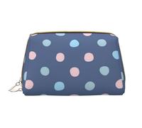 Borsa da toeletta, borsa per il trucco, da toeletta da viaggio portatile con cerniera,Puntini di pastello su sfondo blu navy