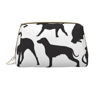 Borsa da toeletta, borsa per il trucco, da toeletta da viaggio portatile con cerniera,Schizzo del cane Weimaraner