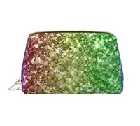 Borsa da toeletta, borsa per il trucco, da toeletta da viaggio portatile con cerniera,Scintillio arcobaleno scintillante