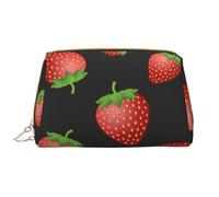 Borsa da toeletta, borsa per il trucco, da toeletta da viaggio portatile con cerniera,Stampa fragola rosa fragola