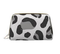 Borsa da toeletta, borsa per il trucco, da toeletta da viaggio portatile con cerniera,Stampa leopardo delle nevi