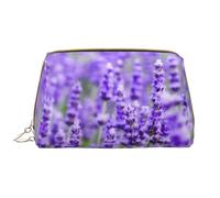 Borsa da toeletta, borsa per il trucco, da toeletta da viaggio portatile con cerniera,Stampato viola lavanda