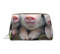 Borsa da toeletta, borsa per il trucco, da toeletta da viaggio portatile con cerniera,Tre porcellini