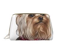 Borsa da toeletta, borsa per il trucco, da toeletta da viaggio portatile con cerniera,Yorkshire Terrier Teacup Cane Cucciolo