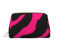 Borsa da toeletta, borsa per il trucco, da toeletta da viaggio portatile con cerniera,Zebra nera rosa