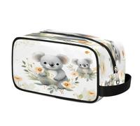 Borsa da toeletta con koala floreale ad acquerello, per viaggi, trousse per cosmetici, borsa da barba impermeabile in poliestere per uomini, donne e bambini, organizer portatile per bagno, palestra