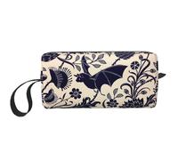 Borsa da toeletta con stampa a pipistrello, per donne, formato da viaggio, carino, borsa da toeletta da viaggio, borsa per il trucco, bianco, Taglia unica