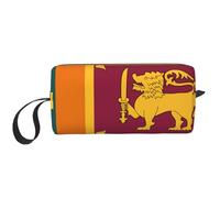 Borsa da toeletta con stampa bandiera dello Sri Lanka per le donne formato da viaggio carino borsa da toilette da viaggio borsa per trucco borsa organizer, bianco, Taglia unica