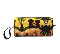 Borsa da toeletta con stampa di scimmie carine per le donne formato da viaggio carino borsa da toeletta da viaggio borsa per trucco borsa organizer, bianco, Taglia unica
