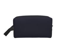 Borsa da toeletta con stampa nera di colore solido per la borsa da toilette di viaggio degli uomini, borsa cosmetica spaziosa di capacità per le donne, bianco, Taglia unica