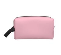 Borsa da toeletta con stampa rosa di colore solido per la borsa da toilette da viaggio degli uomini, borsa cosmetica spaziosa di capacità per le donne, bianco, Taglia unica