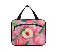 Borsa da toeletta da uomo da viaggio con gancio, con stampa a olio e pesca rosa, borsa cosmetica impermeabile essenziale per crociera, viaggi, vacanze, bolsas para maquillaje L