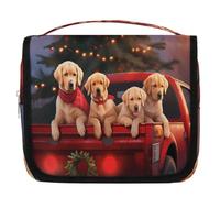 Borsa da toeletta da viaggio con cucciolo in camion dipinta a forma di cane da viaggio, organizer per accessori per il trucco, impermeabile, borsa da doccia borsa di bellezza per donne ragazze bambini