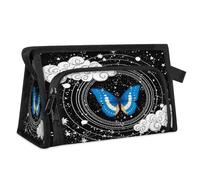 Borsa da toeletta da viaggio con farfalla con segno etnico per donne, uomini, ragazze e ragazzi, borsa multifunzionale per il trucco, borsa per il lavaggio degli articoli da toeletta organizer per