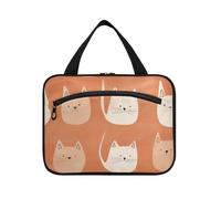 Borsa da toeletta da viaggio con gancio da appendere a forma di gatto bianco carino, kit da toilette pieghevole di design per accessori per le donne crociere Bolsa para guardar maquillaje L
